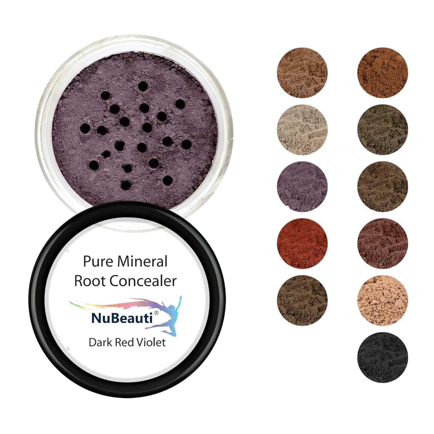 Root Concealer Touch Up Powder | All-Natural Crushed Minerals Without Brush | Fast and Easy Total Gray Hair Cover up For Black | Brown | Auburn and Blonde Hair .30 ounce (No Brush, Dark Red Violet)