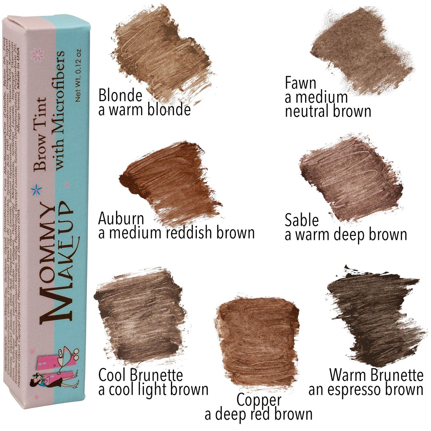 Brow Tint with Microfibers - 4-in-1 Tinted Eyebrow Gel to Groom, Hold, Sculpt & Color Your Brows, Covers Gray Hair - Water Resistant, Clump-Free, Long Lasting (Blonde) by Mommy Makeup