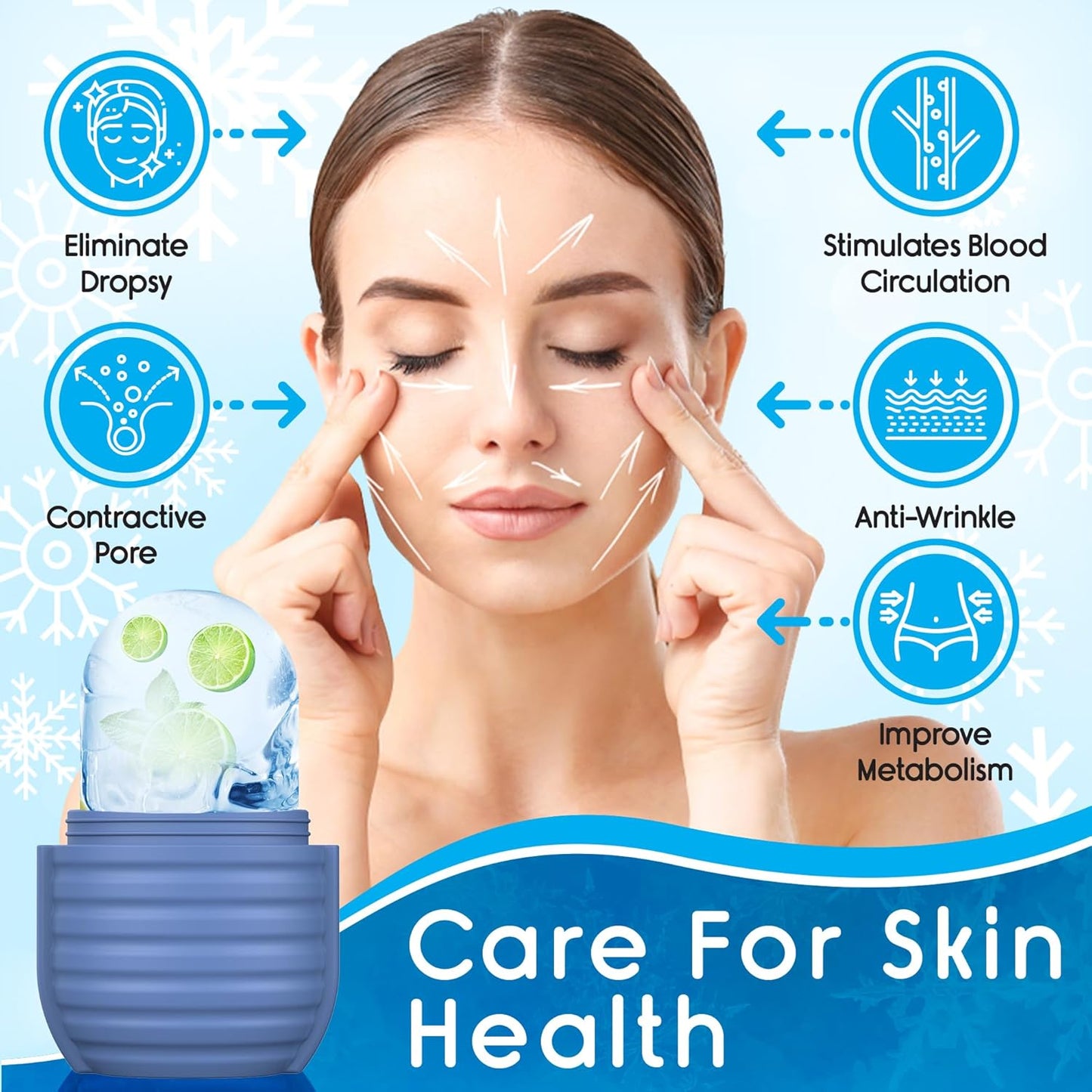 1Pcs Ice Roller for Face, Ice Face Roller, Reusable Silicone Ice Mold for Face, Facial Beauty Ice Roller Skin Care Tools for Shrink Pores Anti Wrinkle Reduce Puffiness (Pink)