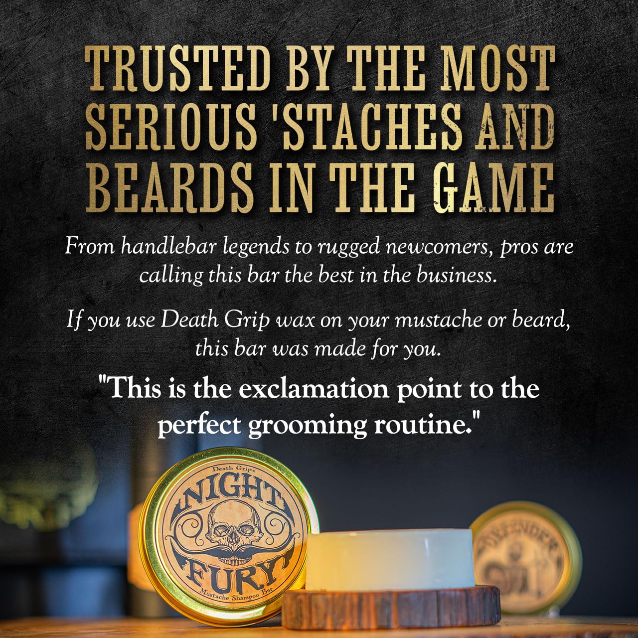 Night Fury Beard & Mustache Wash Bar – Citrus Scent – Gentle Lathering Face Soap for Men – Deep Clean, Softens Facial Hair, Removes Wax Build-Up – Natural Ingredients – Grooming Bar in Travel Tin