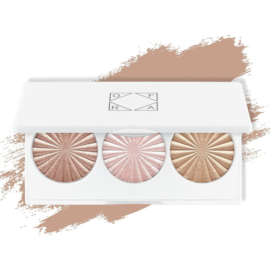 Ofra Cosmetics Rodeo Drive Highlighter - Champagne Highlighter Makeup Palette for Cheeks, Nose, Eyes - Liquid to Baked Powder, Highly-Pigmented, Vegan Formula - Buttery Smooth, Long-Lasting - 10g