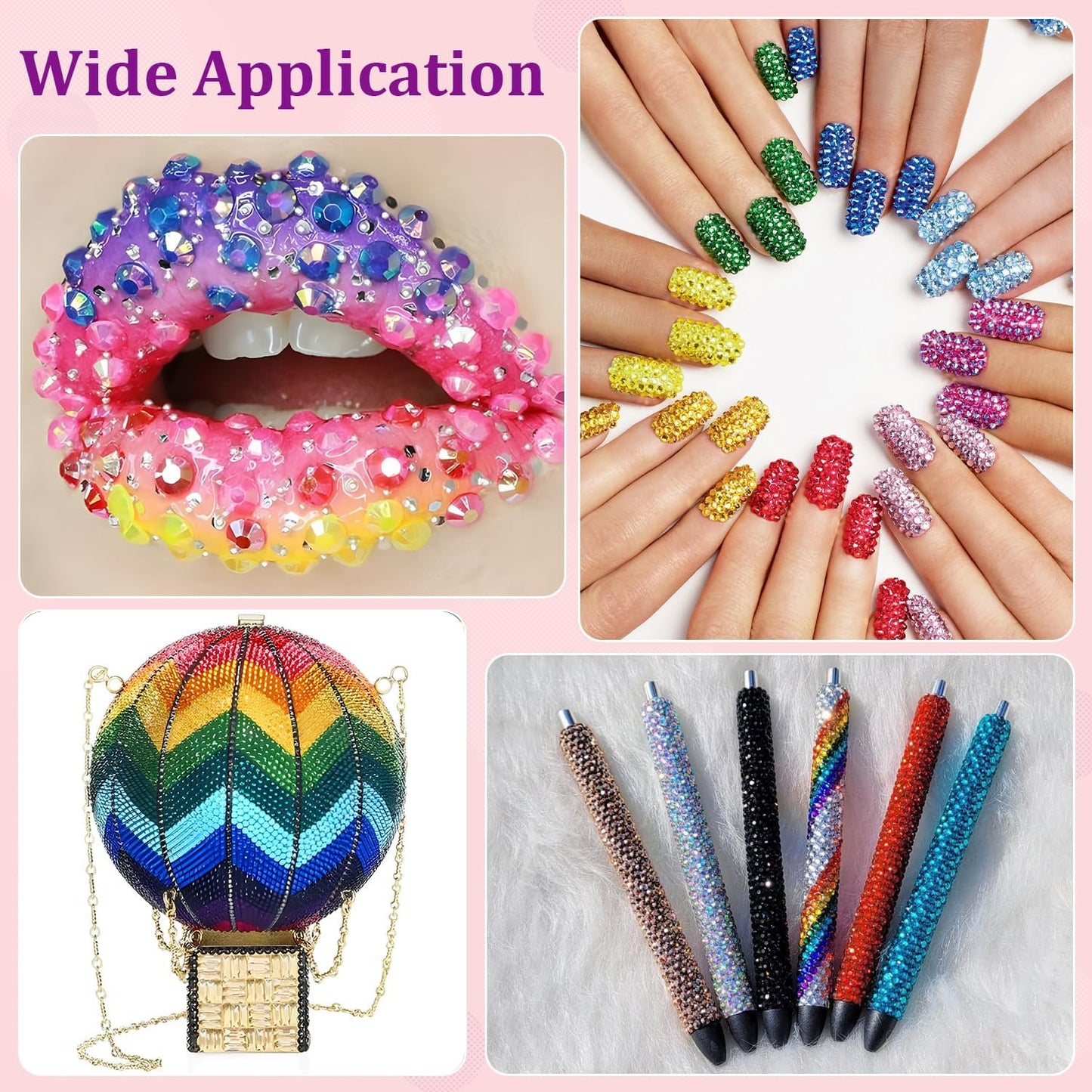 2 Boxes Jelly Rhinestones for Bedazzling, 36600Pcs 3mm & 4mm Multicolor Flatback Resin Gems for Crafting, Bedazzler Kit with 2Pcs 10ml B7000 Jewelry Glue for DIY Crafts Book Fabric Decor Nail Art