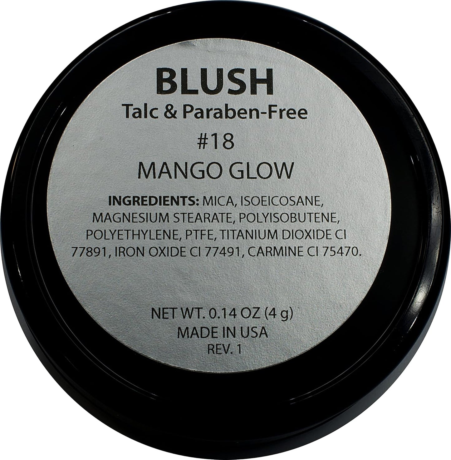 Mango Glow Shimmering Dusty Muted Pink Blush Bronzer Pressed Cheek Color Powder, Talc & Paraben Free, 4 Grams, No Animal Testing & Cruelty Free