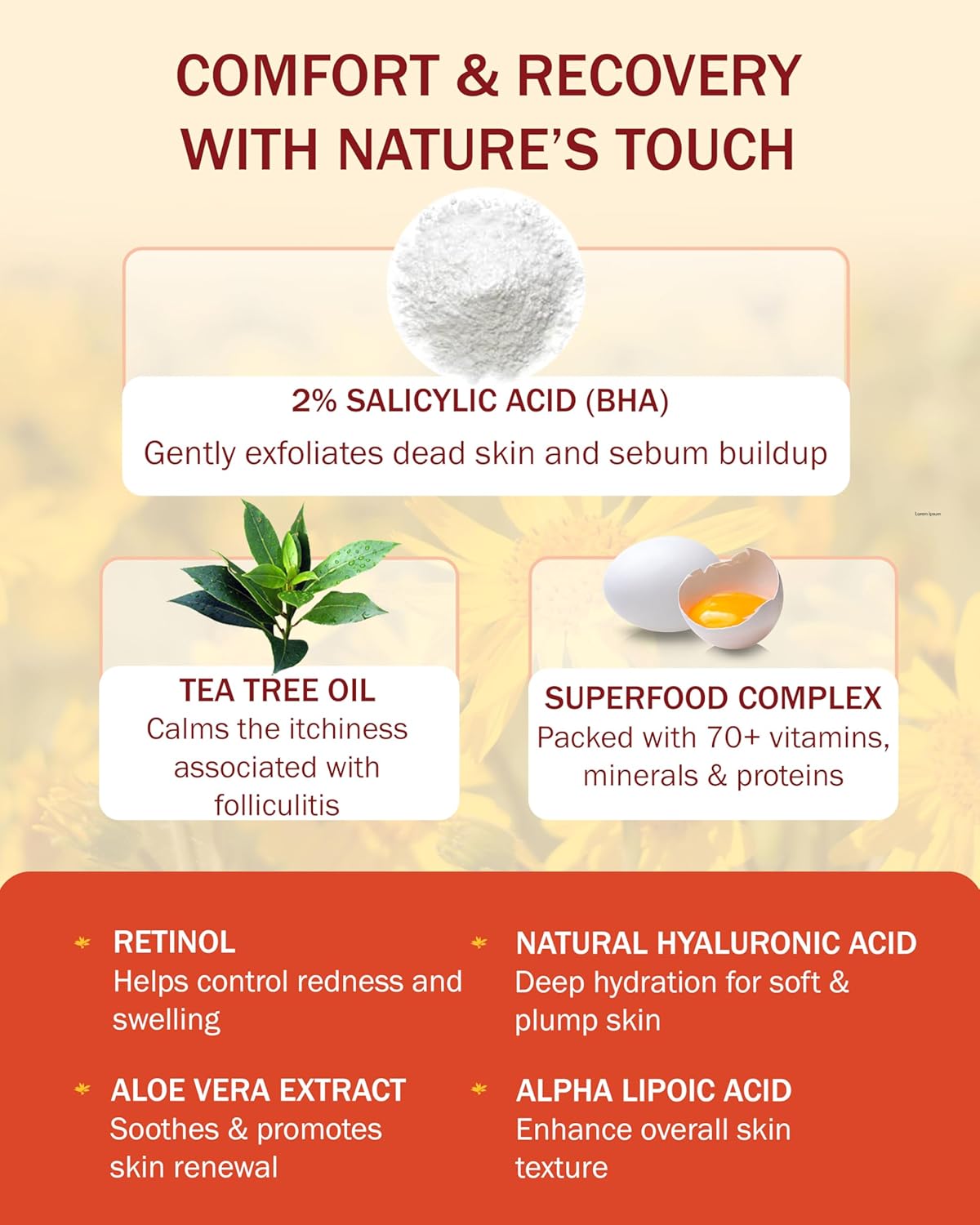 Folliculitis Cream – Folliculitis Treatment for Red Bumps, Ingrown Hairs & Razor Irritation – 2% BHA, Tea Tree, Salicylic Acid, Turmeric & Aloe – Scalp Acne treatment (4 oz)