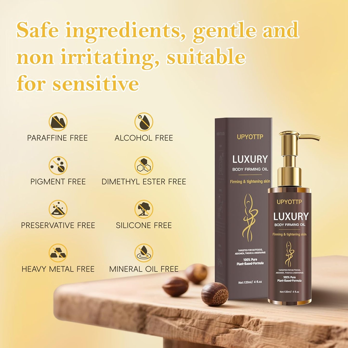 Magic Body Firming Oil, Luxury Body Oil for Skin Firm Tighten, Hydrating & Nourishing Dry Skin-With Jojoba,Vitamin E and Camellia Oil Natural Ingredent(4.06 FL OZ)