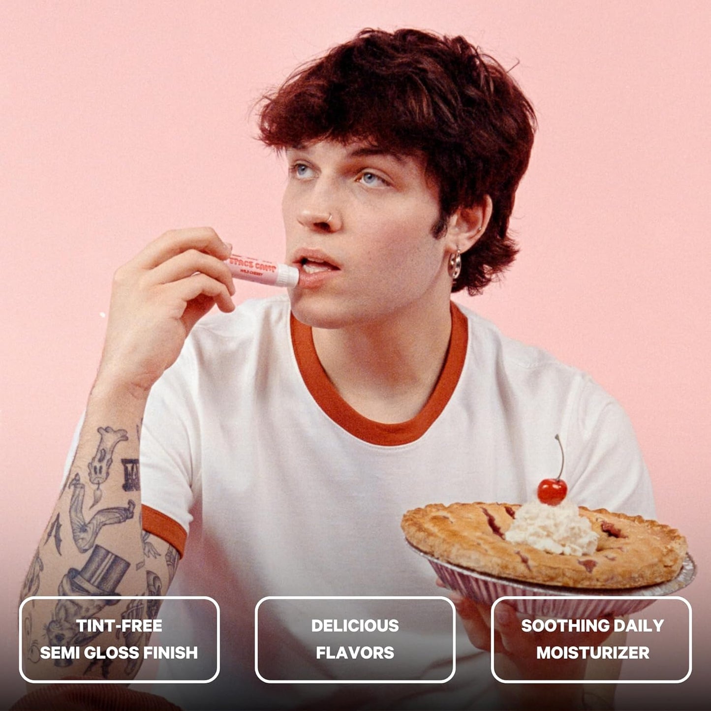 Space Camp Wellness Jumbo Lip Balm - Wild Cherry Organic Flavored Balm (2 Pack)