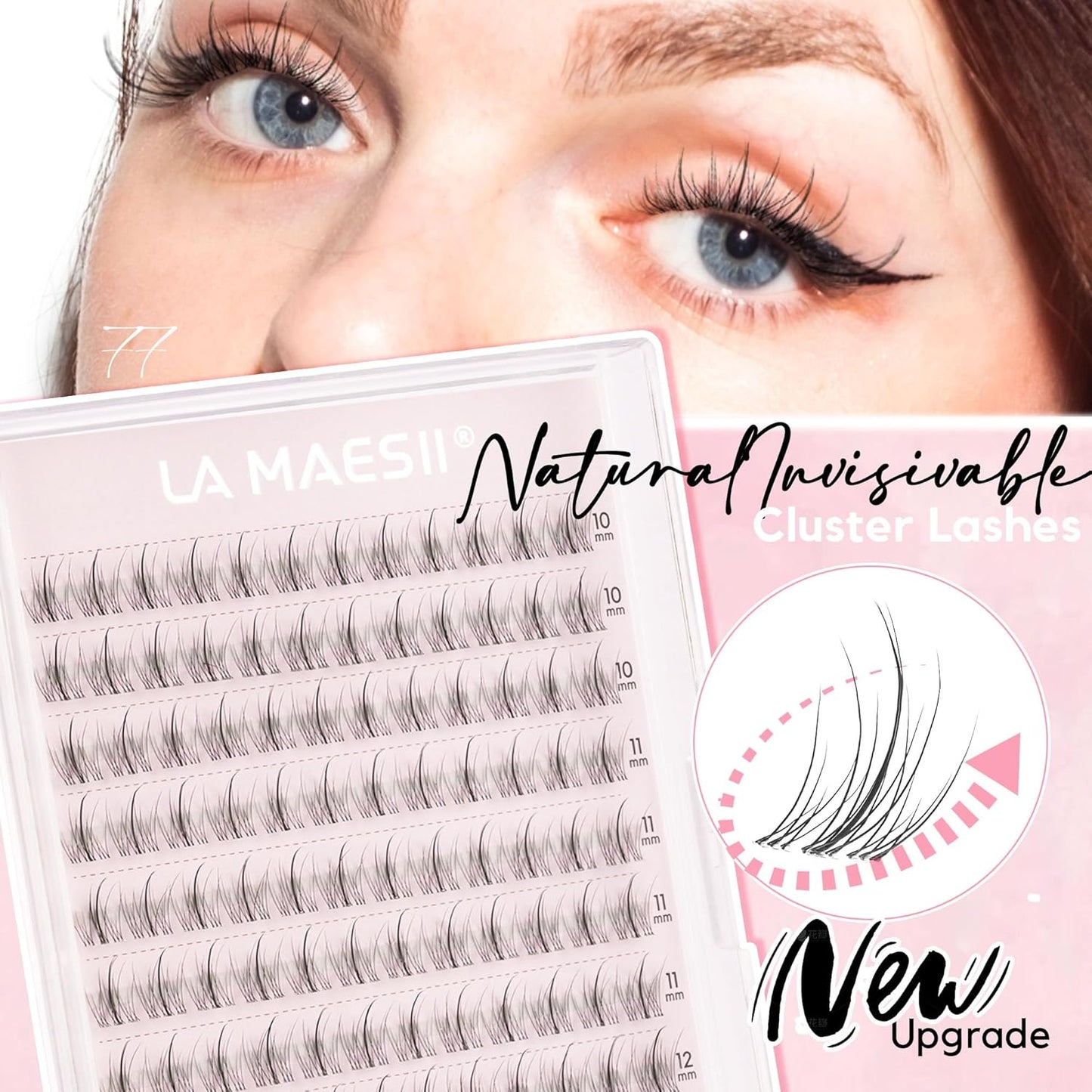 120Pcs Clear Band Lash Clusters 10-14mm Natural Look Cluster Eyelashes C Curl Resuable Invisible Band Individual Cluster Lashes(77)