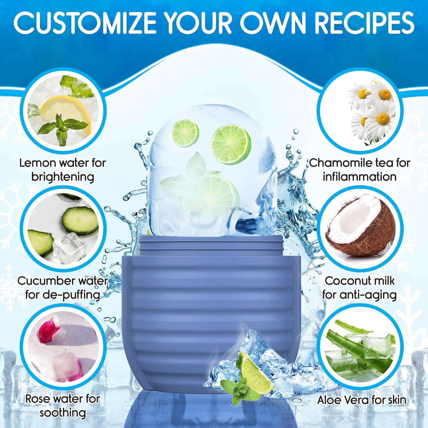 2Pcs Ice Roller for Face, Ice Face Roller, Reusable Silicone Ice Mold for Face, Facial Beauty Ice Roller Skin Care Tools for Shrink Pores Anti Wrinkle Reduce Puffiness (Black + Rose)