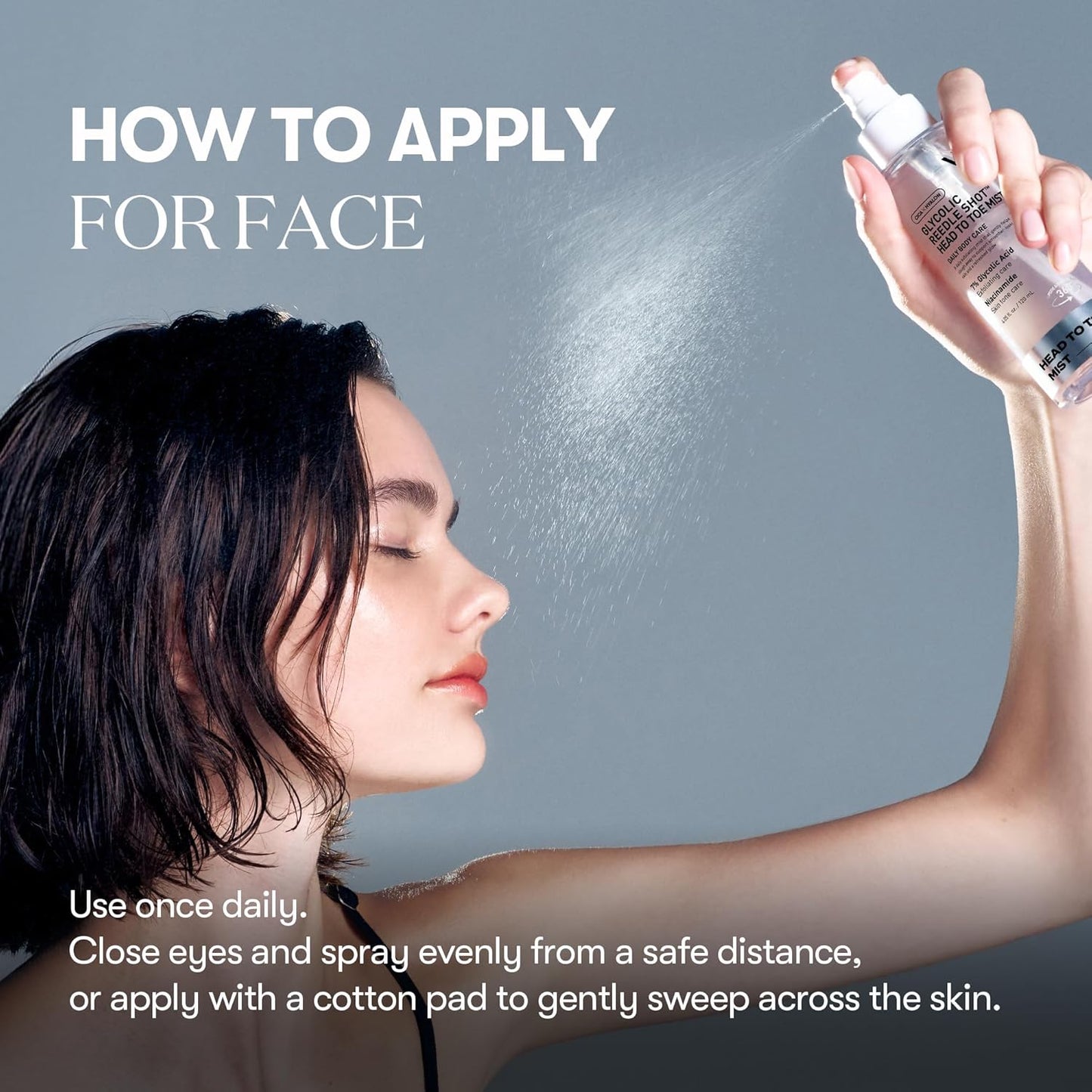 VT COSMETICS 7% Glycolic Acid Reedle Shot Head-to-Toe Mist with Niacinamide, Exfoliating Spray for Bumpy & Strawberry Skin, Dark Spots, Skin Texture, Keratosis Pilaris, Korean Skincare (4.05 fl oz)