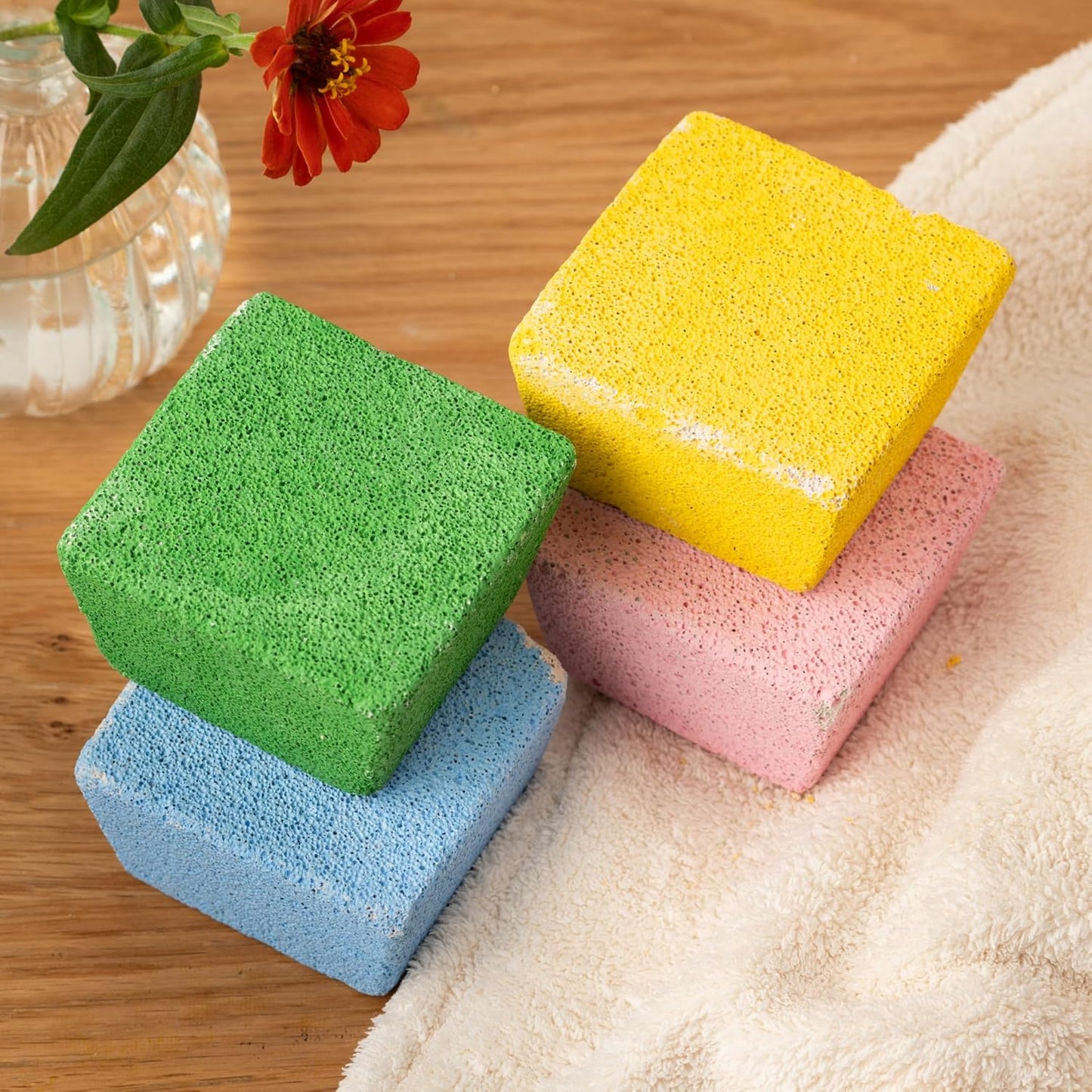 Multi-Color Pumice Stone Set – Ergonomic Trapezoid Foot File, 4-Pack in Pink, Yellow, Blue, & Green – Ideal for Callus Removal, Dead Skin Exfoliation,Cracked Heel Treatment – Durable & Thick