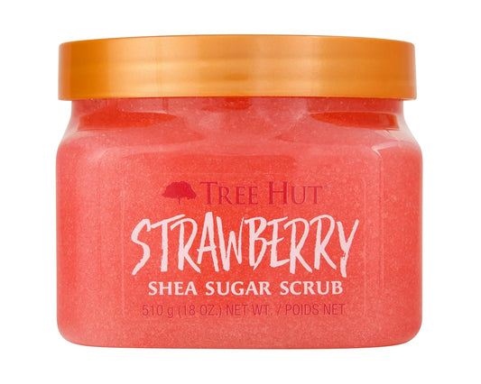 Tree Hut Strawberry Shea Sugar Scrub | Exfoliating Body Scrub Removes Dead, Dry Skin for a Soft & Hydrated Feel | Nourishing Essential Body Care | 18 fl oz.