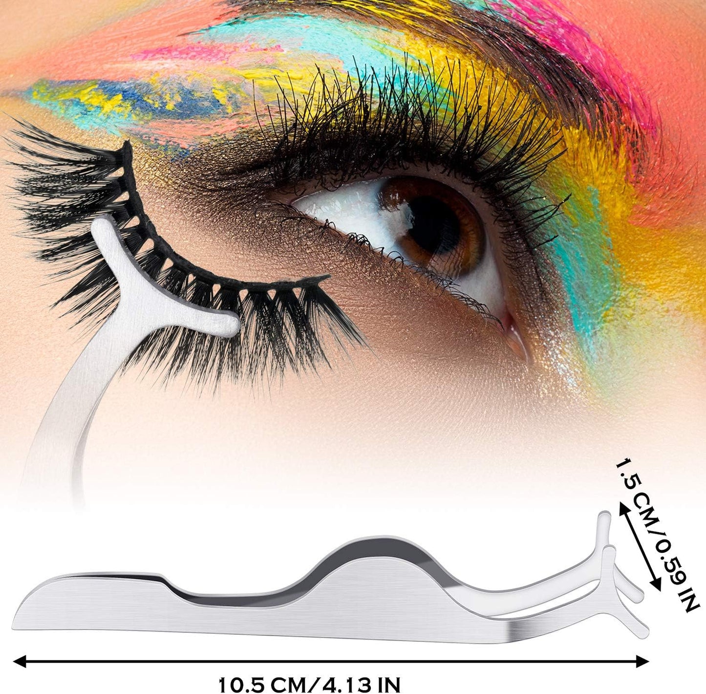 24 Pieces False Eyelashes Applicator Tool Stainless Steel Eyelash Extension Tweezers Remover Clip Tweezers Nipper Eyelash Auxiliary Clip for Women Makeup Application and Removal