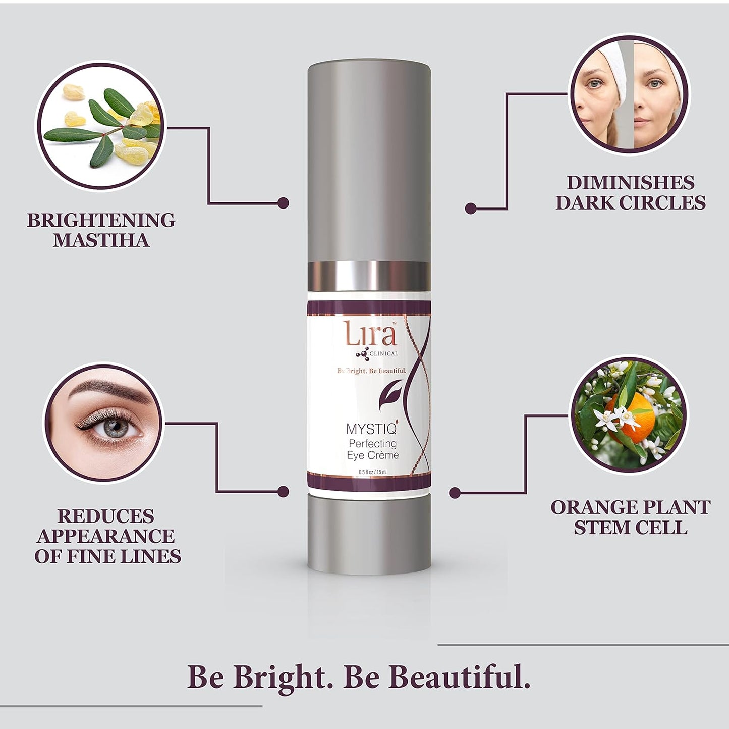 Lira Clinical MYSTIQ Perfecting Eye Cream - Lifting Anti Aging Eye Cream with Collagen Peptides - 0.5 fl oz