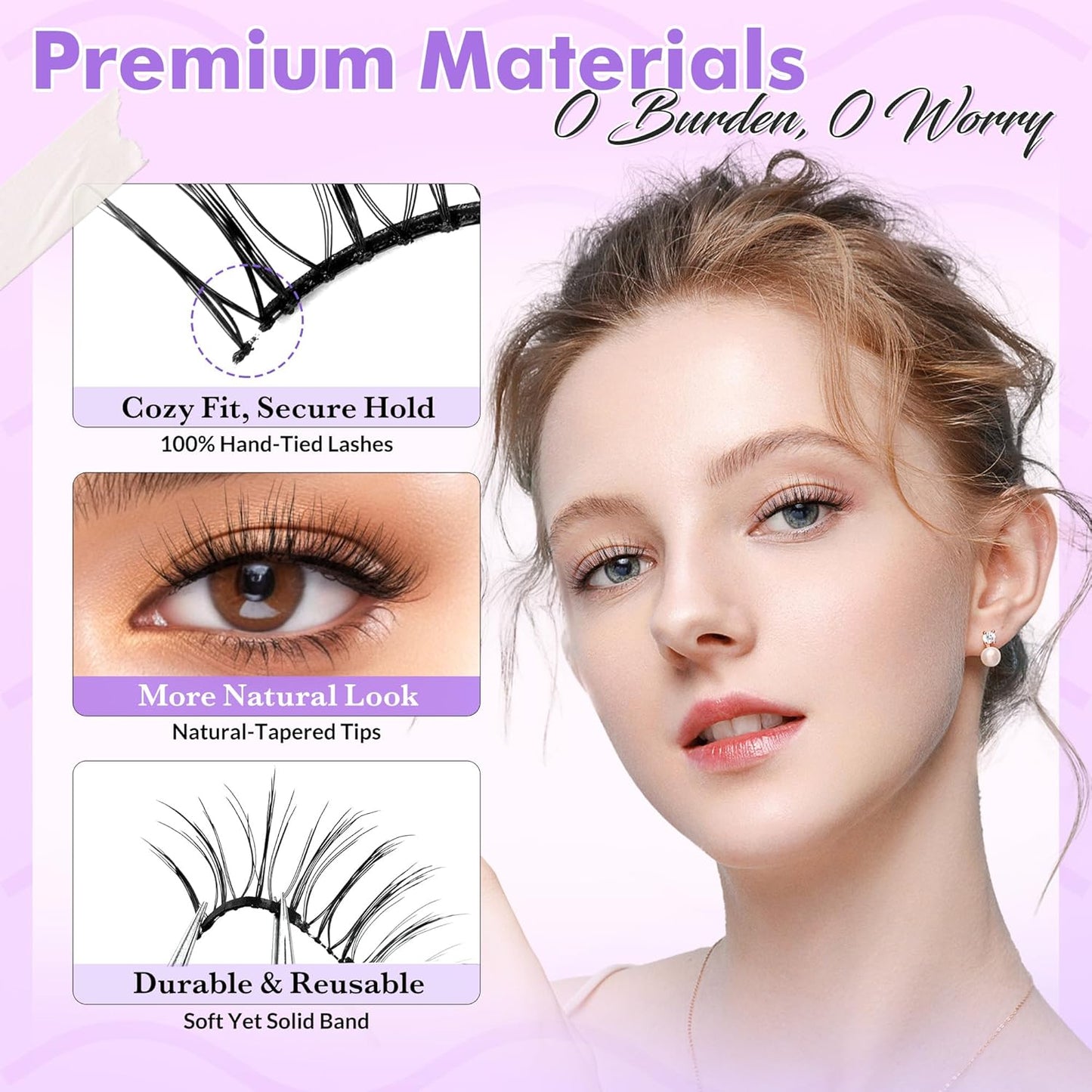 Bepholan Soft Magnetic Lashes with Applicator,No Glue Needed Reusable Magnetic Eyelashes Natural Look Easy to Wear and Remove Waterproof Cruelty-free False Eyelashes（RC01）