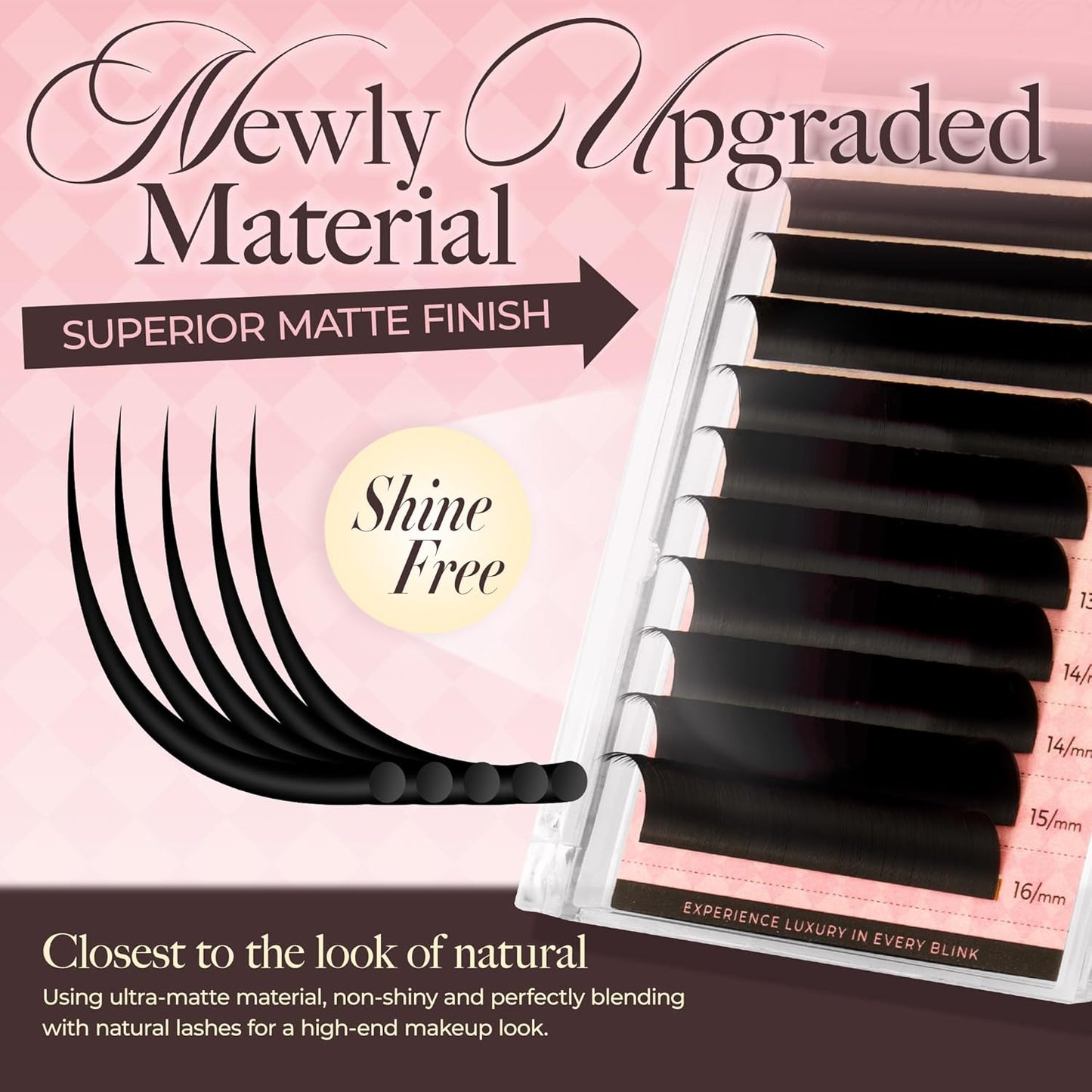 LASHVIEW Volume Lash Extensions 0.03-0.20 J/B/L/C/CC/D Curl 8-16mm Mixed & Single Length Tray, Soft Matte Dark Professional Eyelashes Extension(0.03 CC 8-16mm)