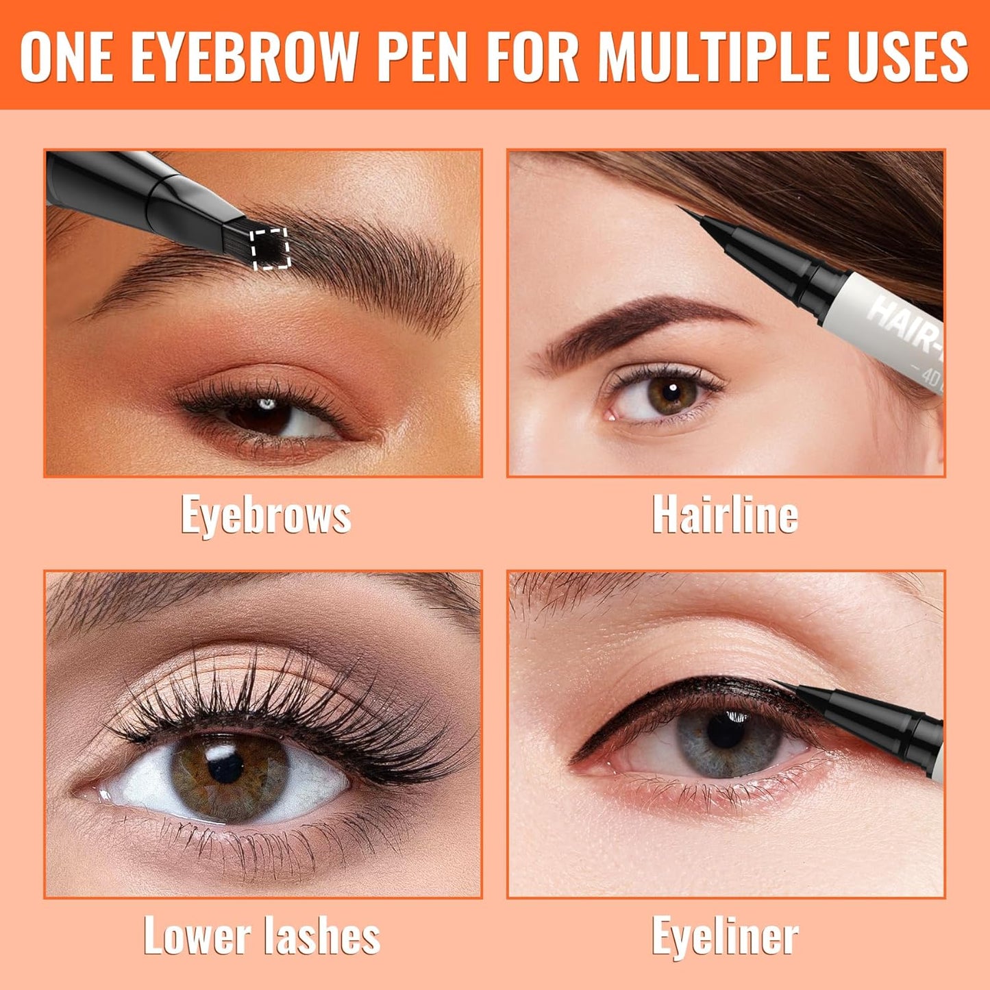 iMethod Eyebrow Pen - Eyebrow Pencil,2-in-1 Eyeliner Dual-Ended Microblading Eyebrow Pencil Long Lasting Waterproof Hair-Like Brow Pencil,with Eyebrow Brush,Eyebrow Pencils for Women,Brown