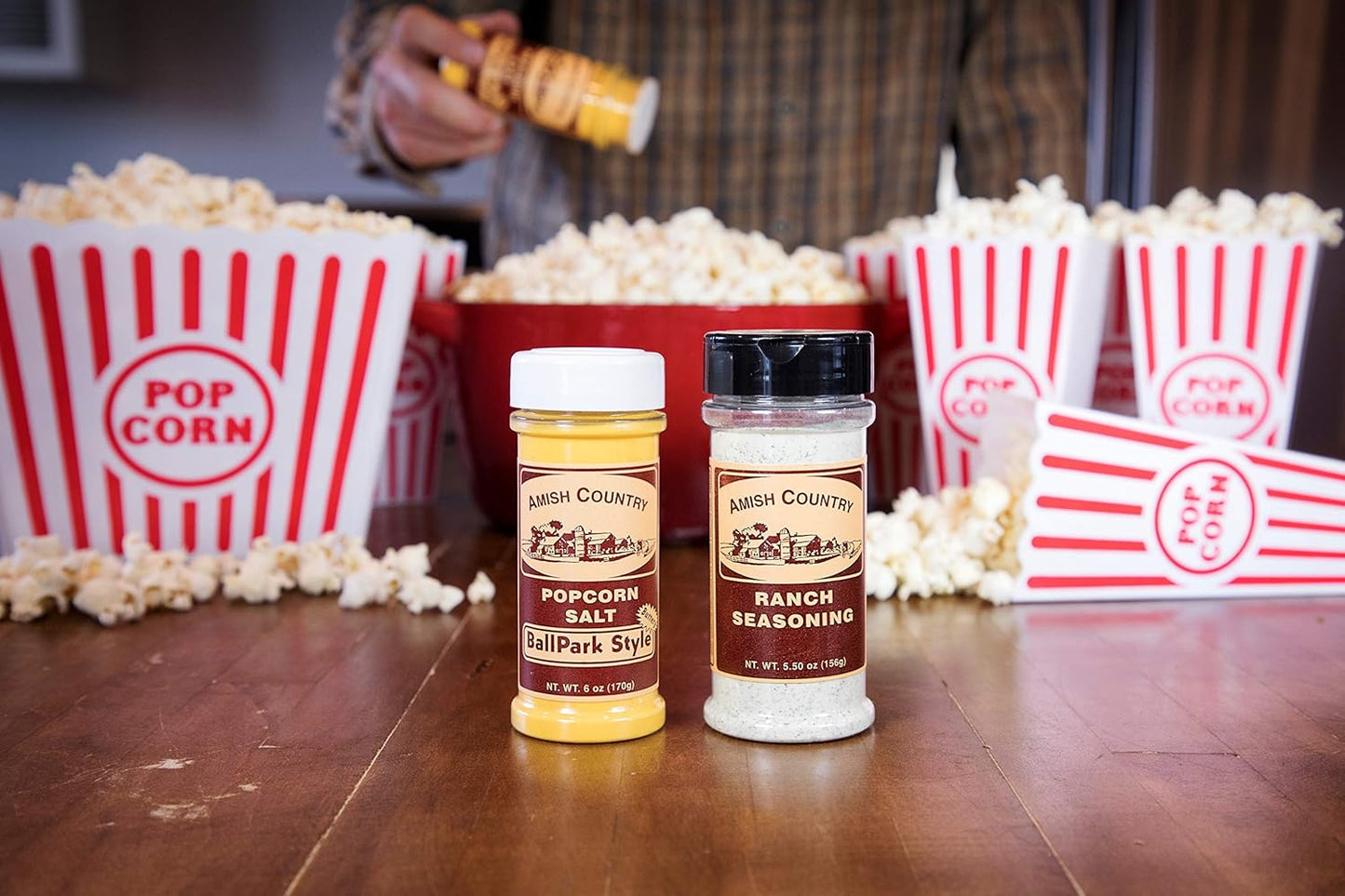 Amish Country Popcorn | Seasoning Variety Pack | BallPark Style ButterSalt - 5.5 oz and Ranch - 5.5 oz Popcorn Seasoning | Old Fashioned, Non-GMO and Gluten Free