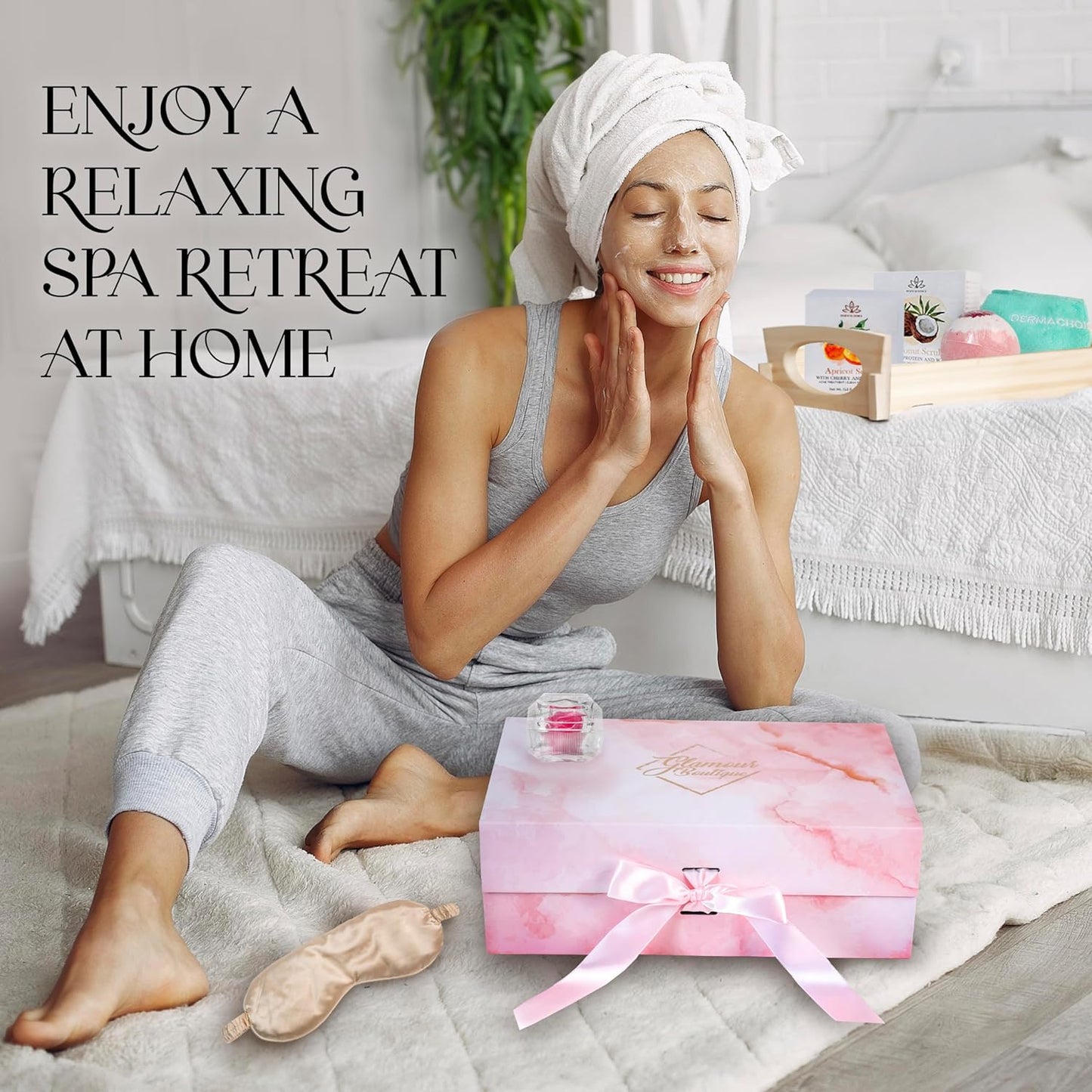 Skin Repair Spa Gift Set - 8 Piece Skin Care Products for Women, Beauty & Personal Care - Full Size Skincare Set Spa Gift Basket, Infused with Minerals & Vitamins - Gift Box Spa Kit