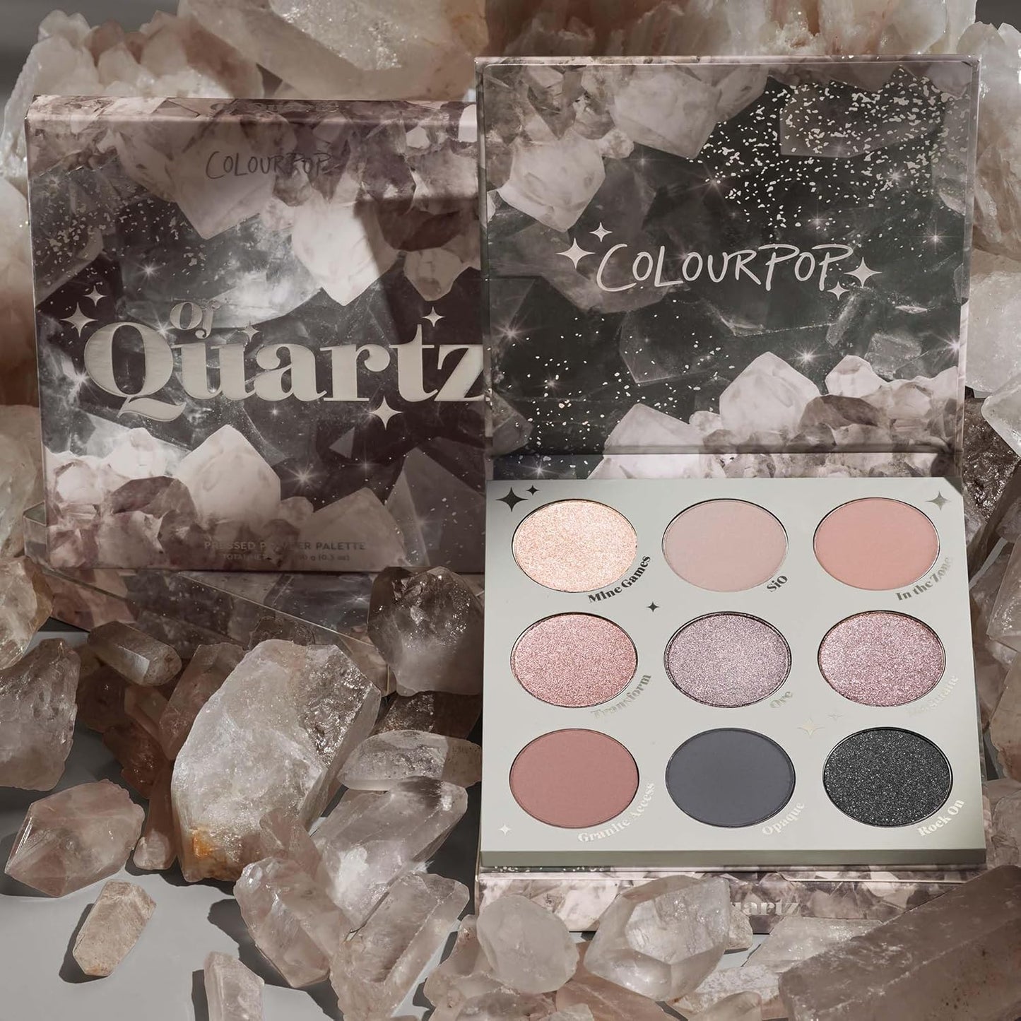 ColourPop Of Quartz Eyeshadow Palette - Neutral Taupe Palette with Metallic and Matte Finishes - High-Pigment Eye Makeup with a Long-Wearing Formula (0.3 oz)