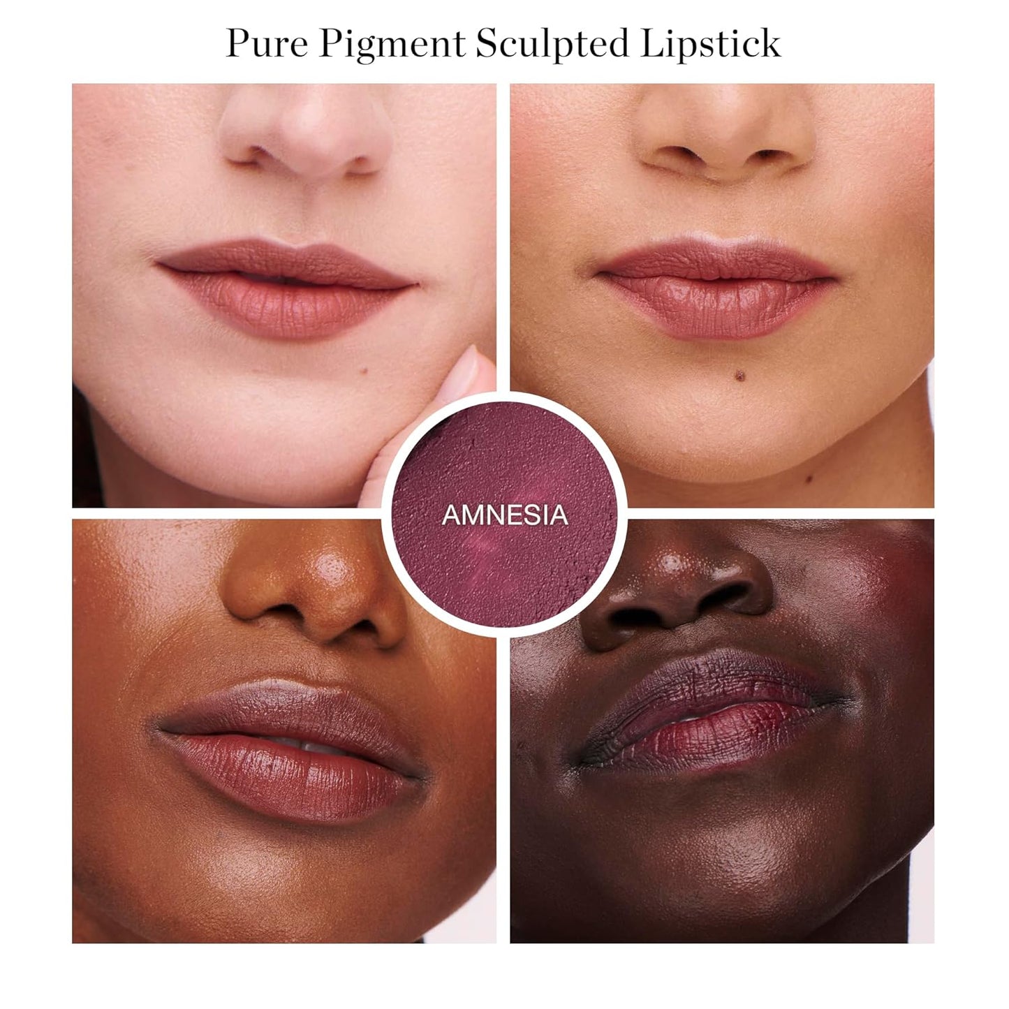 Ogee Full Bloom Sculpted Lipstick (Amnesia - Blackberry Mauve) - Long Lasting Organic Lipstick with Jojoba Oil & Micro Hyaluronic Acid - 70% Organic Ingredients & Made in USA