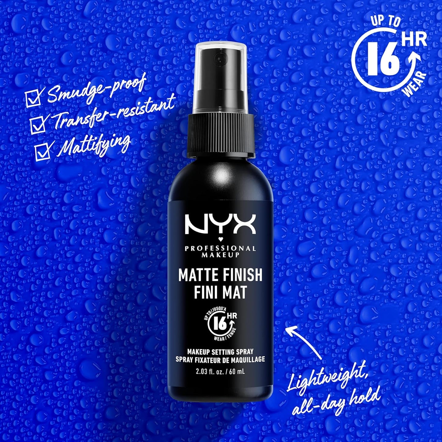 NYX PROFESSIONAL MAKEUP Makeup Setting Spray, Matte Finish JUMBO Size, Setting Spray for 16HR Make Up Wear