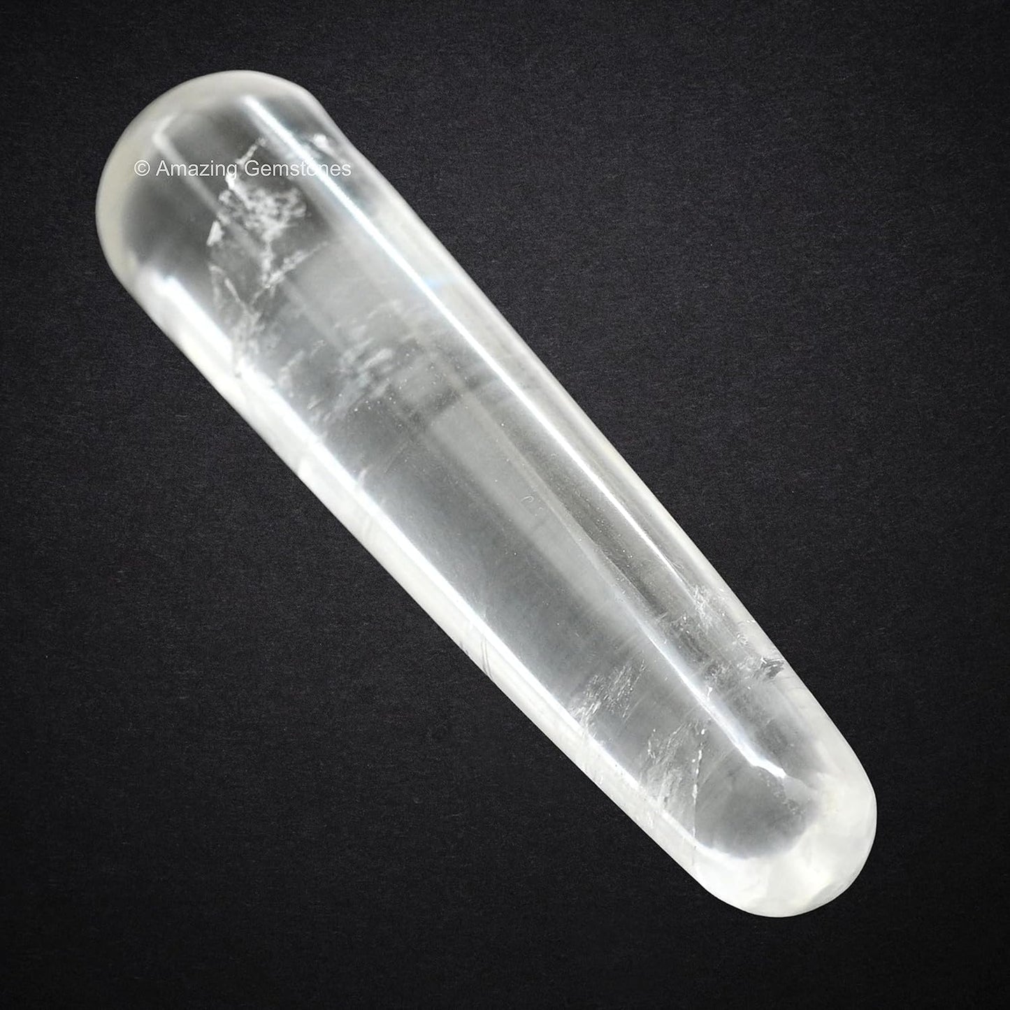 Amazing Gemstone Clear Quartz Crystal Wand Massage Stick - Pelvic Wand Gua Sha for Adults - Crystals and Healing Stones Massage Wands for Adults Gifts (Smooth)