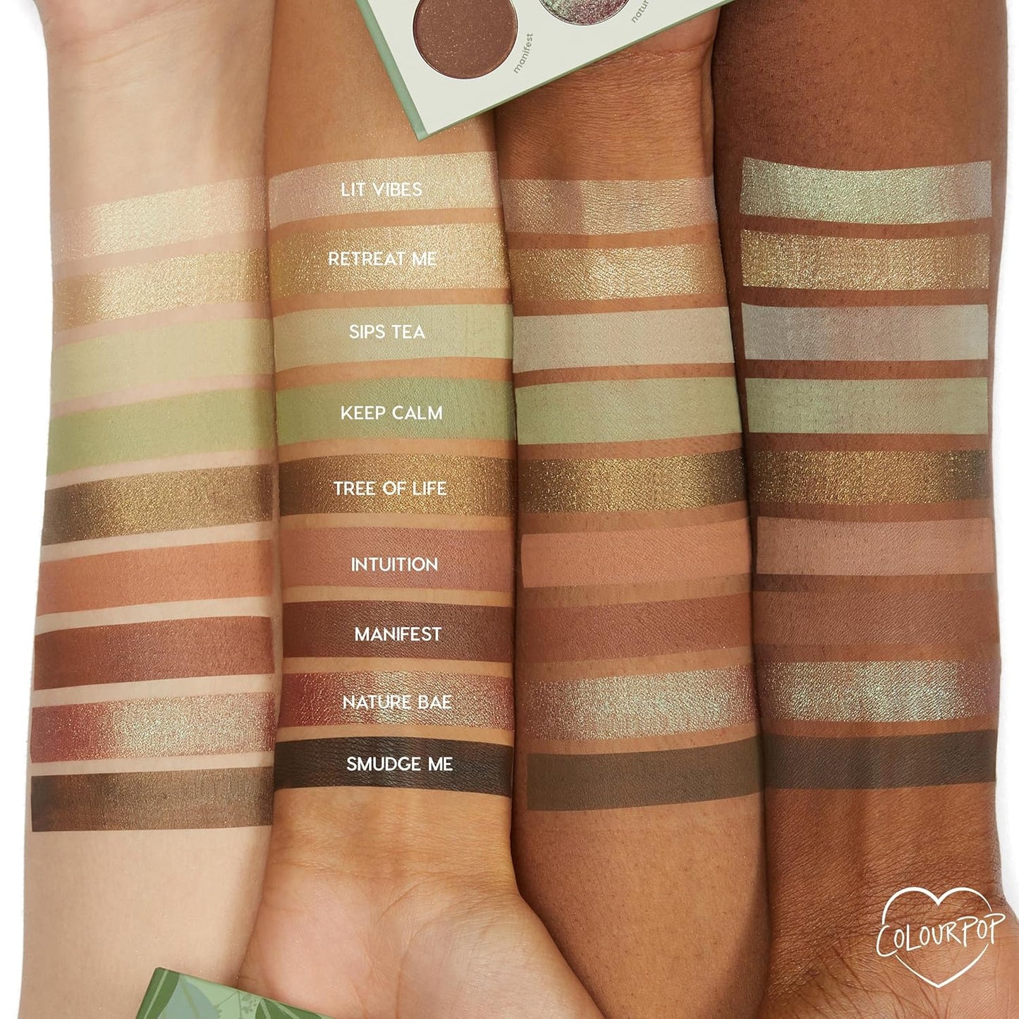 ColourPop Sage the Day Eyeshadow Palette - Sage & Olive Palette with Metallic and Matte Finishes - High-Pigment Eye Makeup with a Long-Wearing Formula (0.3 oz)