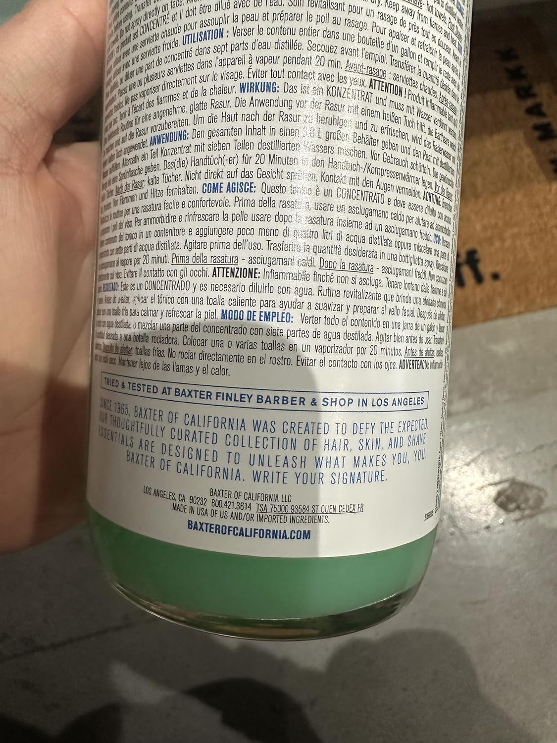 Baxter of California Shave Tonic For Men | Non-Drying | Hydrate & Strengthen | Aloe Extract and Eucalyptus | 4 fl oz.