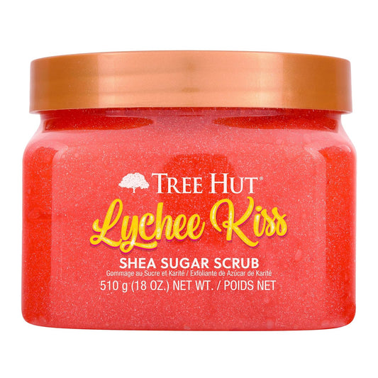 Tree Hut Lychee Kiss Shea Sugar Scrub | Exfoliating Body Scrub Removes Dead, Dry Skin for a Soft & Hydrated Feel | Nourishing Essential Body Care | 18 fl oz.