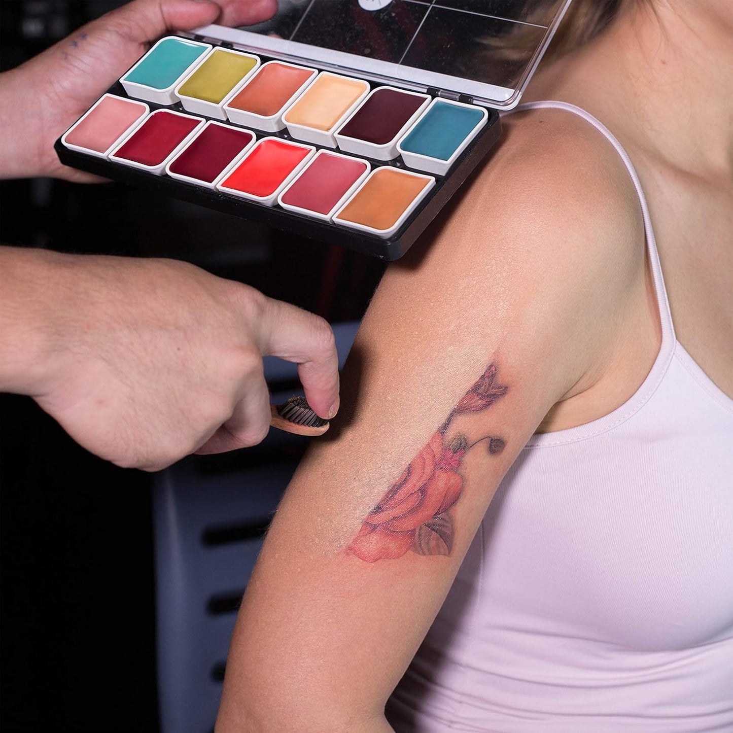 Complexion Alcohol-Activated Palette, Activator, and Remover Kit, Professional SFX Makeup Set