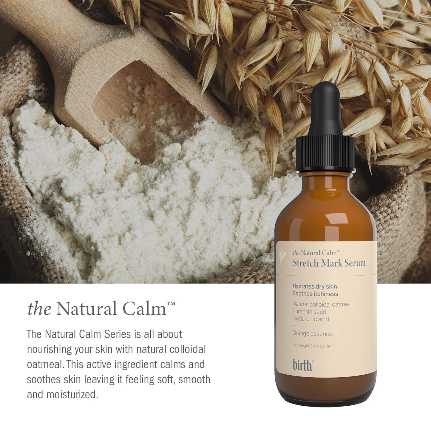 Birth Skincare Stretch Mark Serum for Pregnancy and Postpartum. Natural and safe for sensitive skin and all skin types. 𝐌𝐚𝐝𝐞 𝐢𝐧 𝐂𝐚𝐧𝐚𝐝𝐚, 2oz | 59 ml