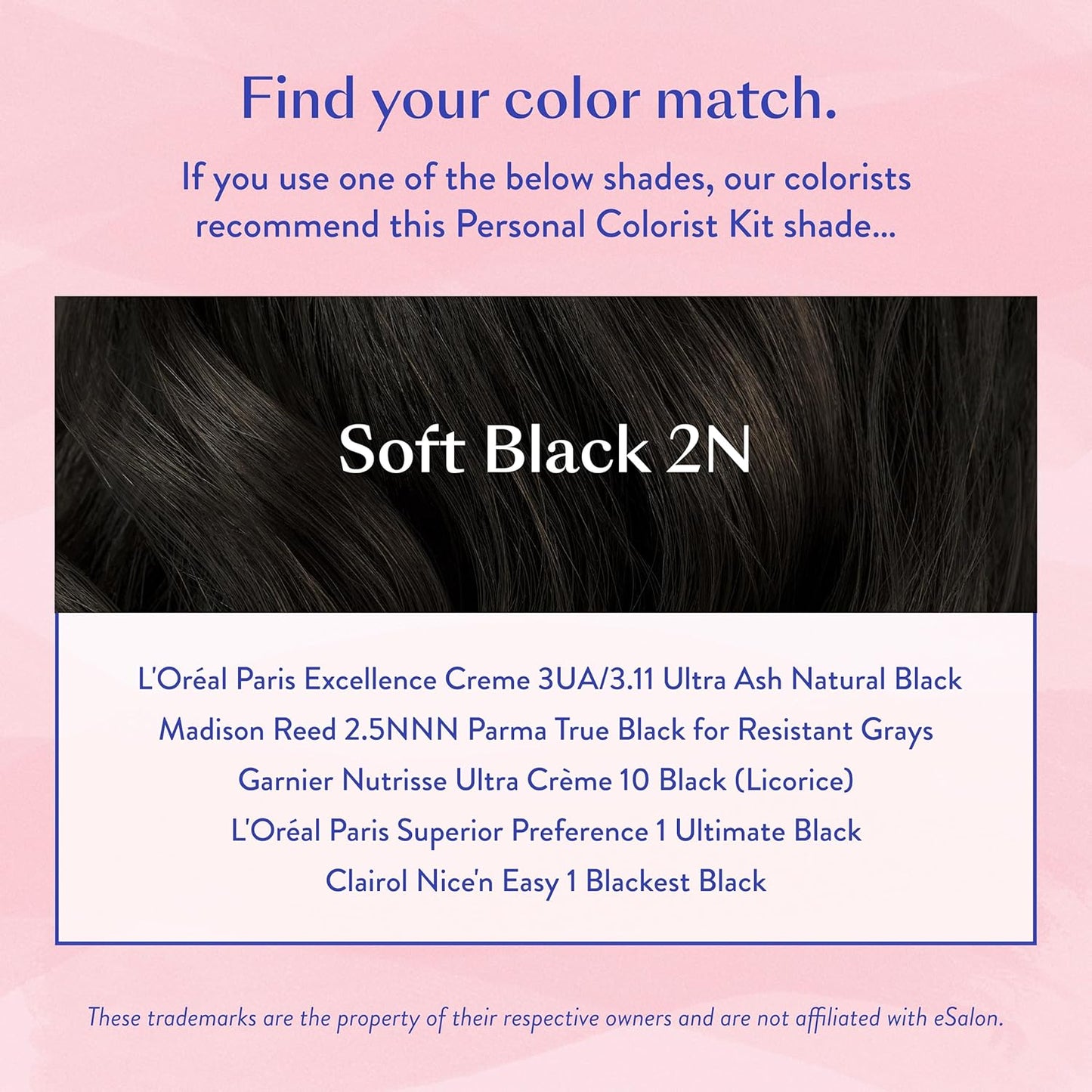 eSalon Permanent Hair Color & Hair Dye Complete Kit - Soft Black - Personal Colorist Kit for Up To 100% Gray Coverage for All Hair Types - Professional-Grade Ammonia-Free Hair Dye