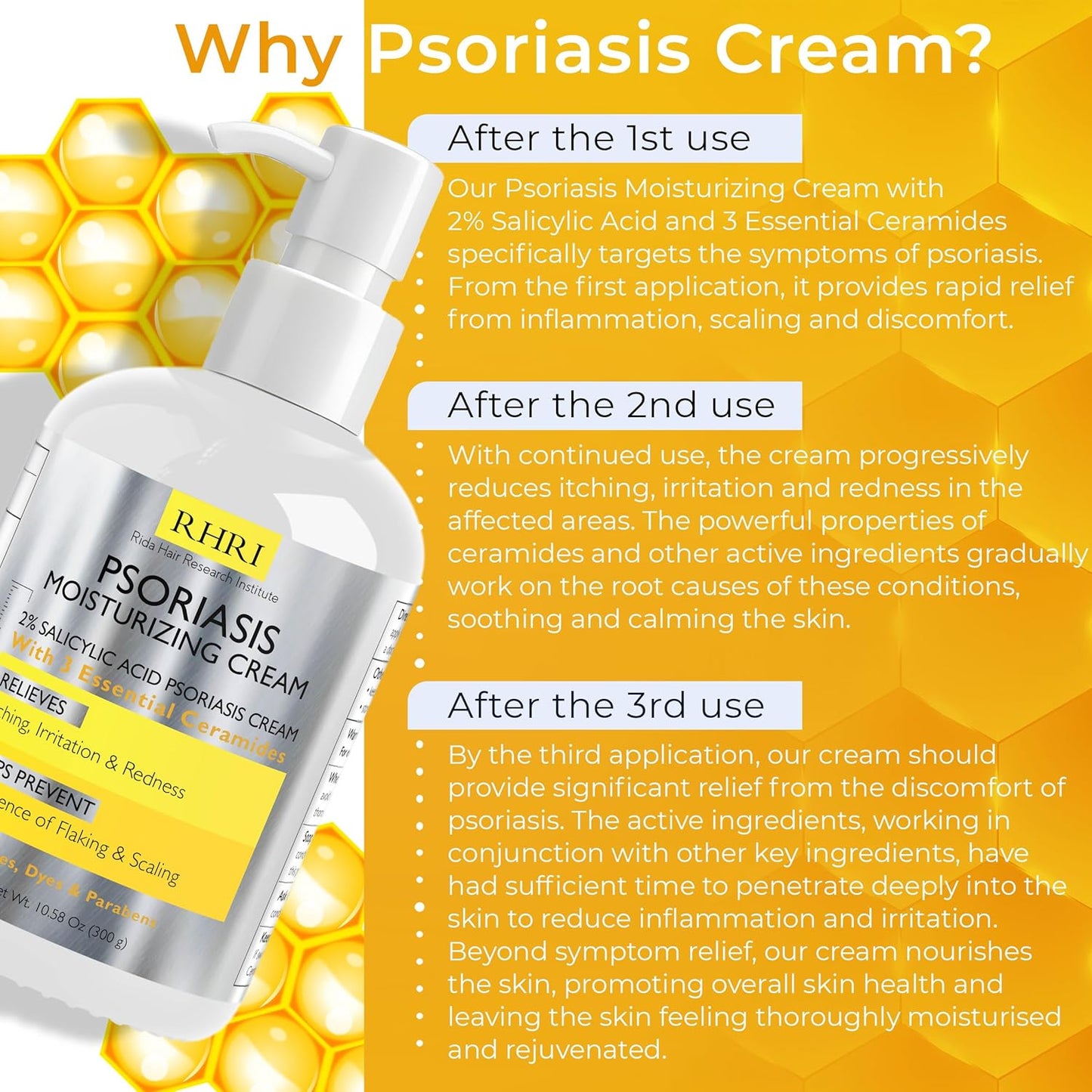 Psoriasis Cream for Itchy Scalp, Face & Body | Eczema Cream for Adults | Psoriasis Treatment for Skin | Itching, Irritation & Redness Relief | XL Size