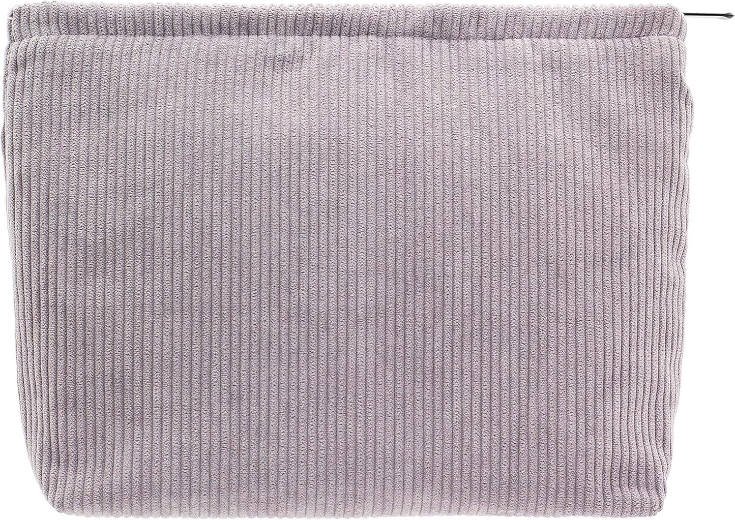 PAZIMIIK Makeup Bag Large Zipper Corduroy Make Up Pouch for Purse Travel Canvas Cosmetic Organizer for Women Brush Storage,Grey